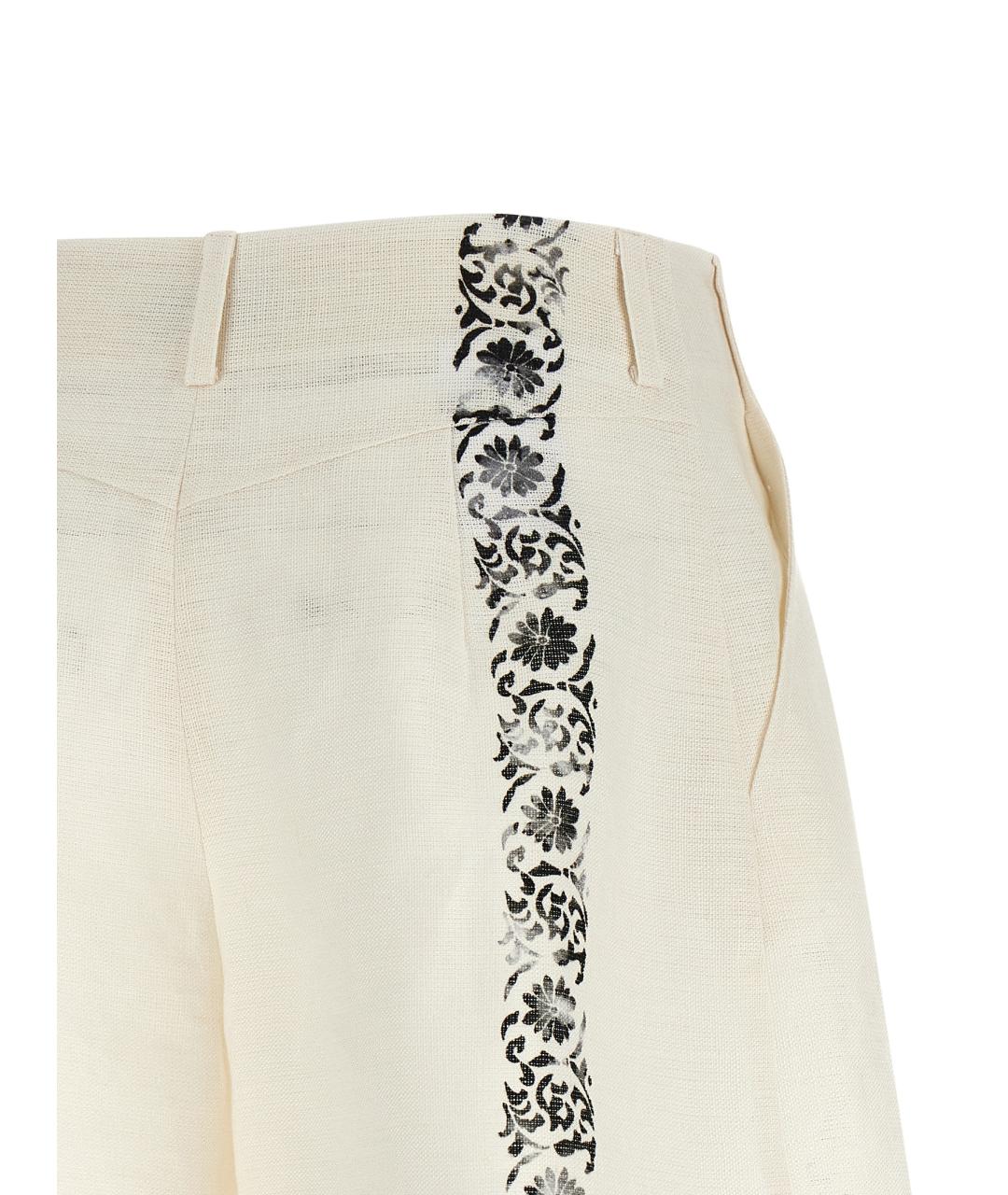 ALBERTA FERRETTI Белые льняные шорты, фото 4