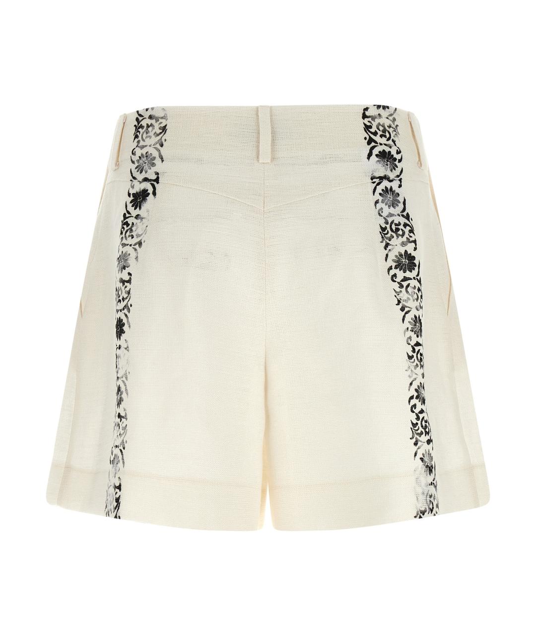 ALBERTA FERRETTI Белые льняные шорты, фото 2