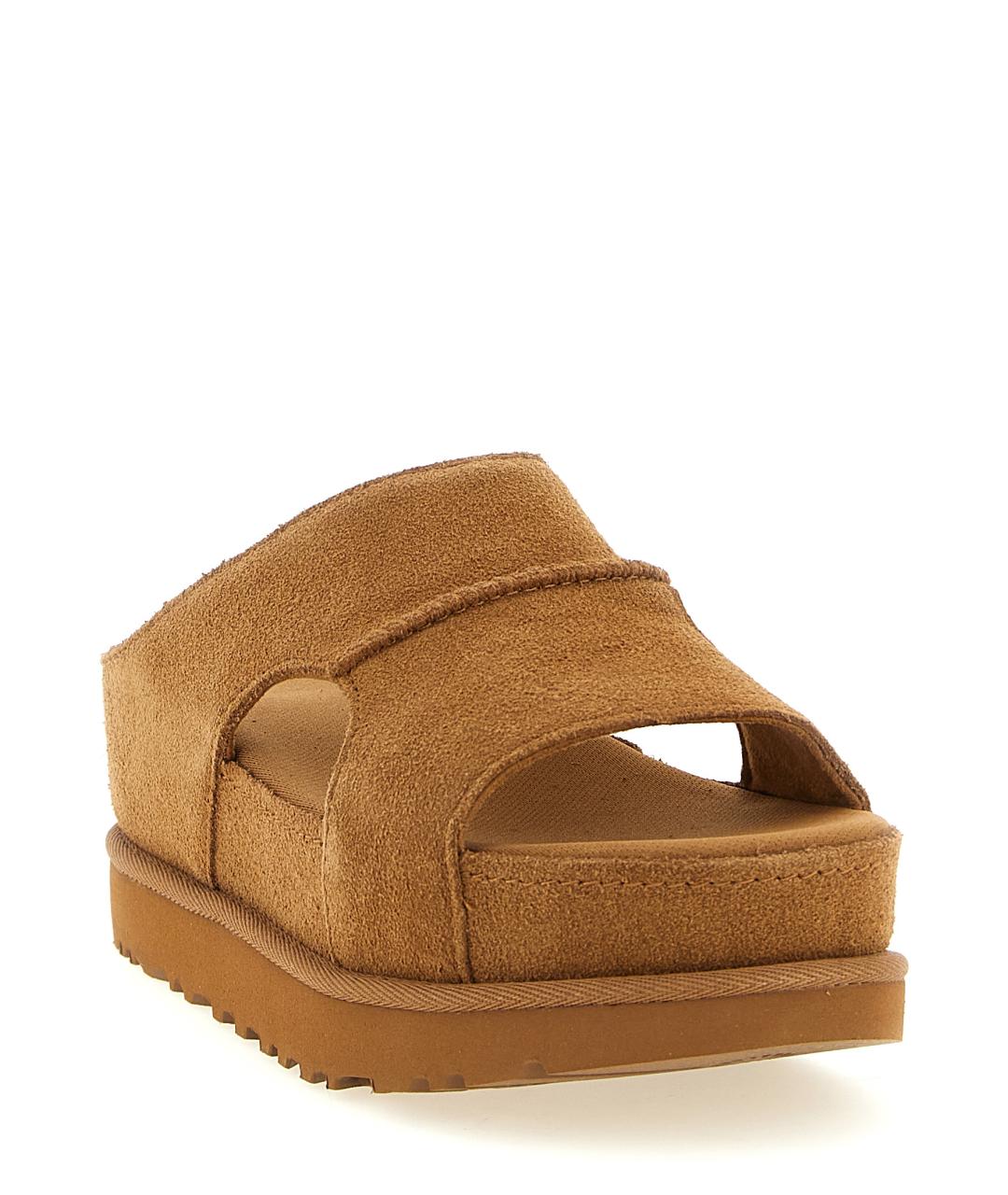 UGG AUSTRALIA Коричневые кожаные шлепанцы, фото 2