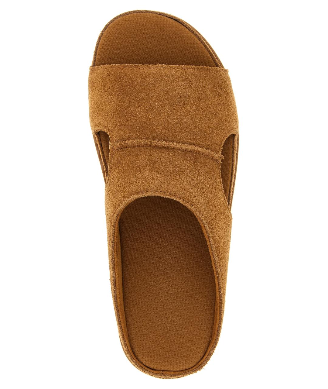 UGG AUSTRALIA Коричневые кожаные шлепанцы, фото 4