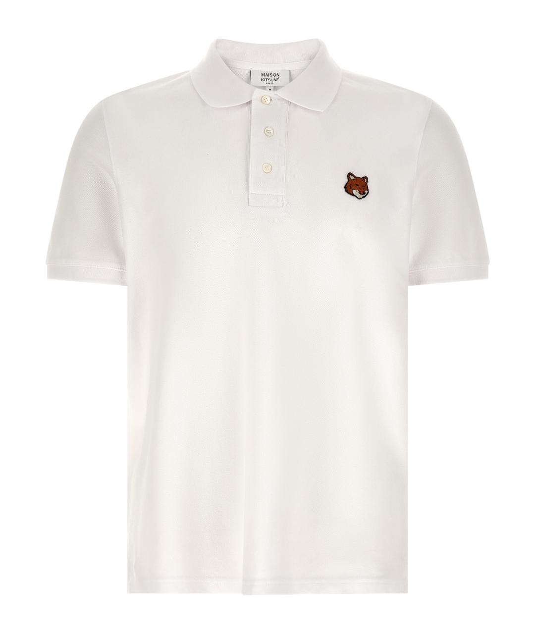 MAISON KITSUNE Белое хлопковое поло с коротким рукавом, фото 1