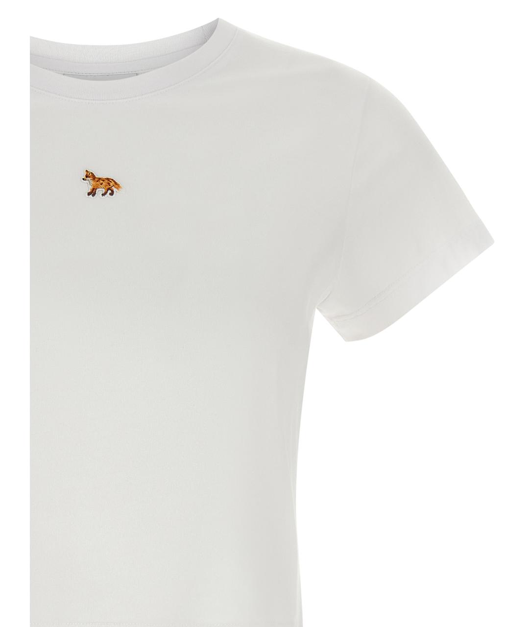 MAISON KITSUNE Белая хлопковая футболка, фото 3