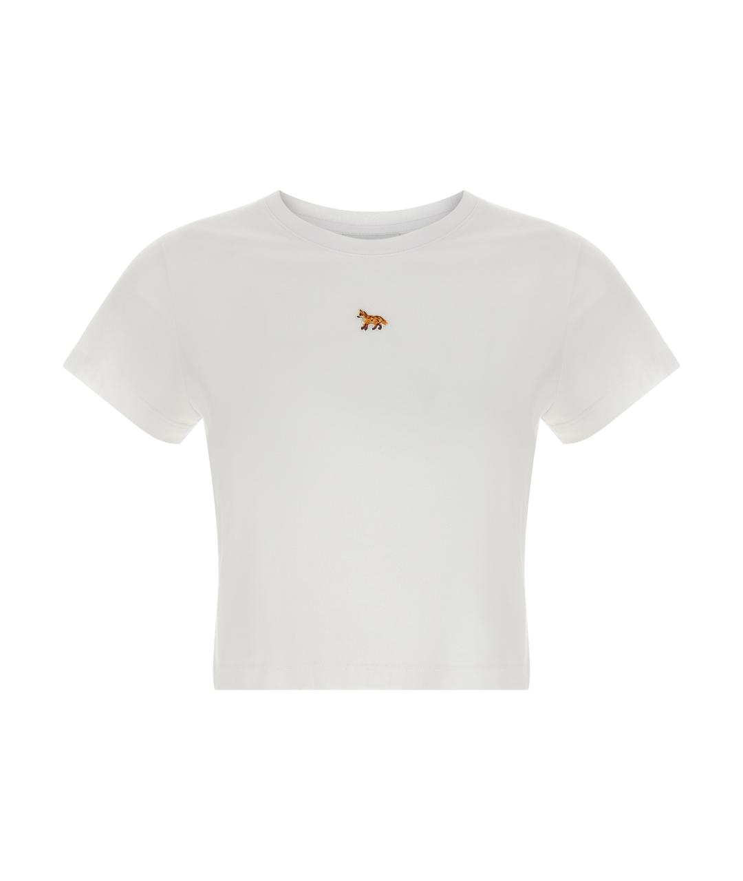 MAISON KITSUNE Белая хлопковая футболка, фото 1