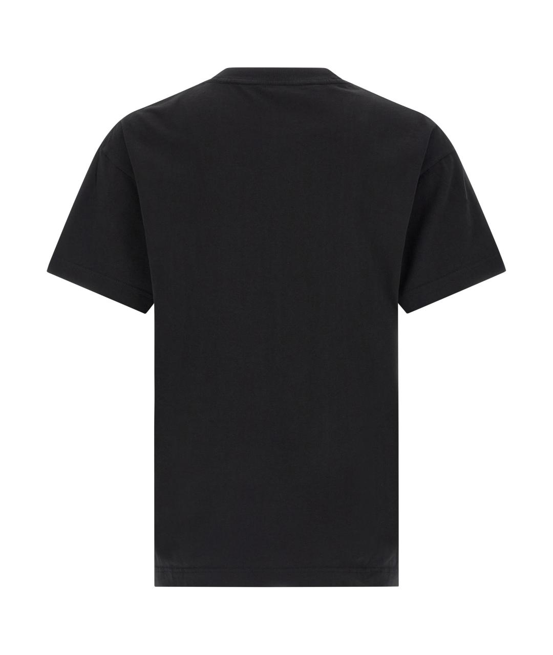 PALM ANGELS Черная хлопковая футболка, фото 2