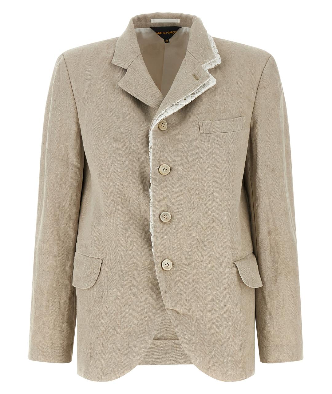 COMME DES GARÇONS Бежевый льняной жакет/пиджак, фото 1