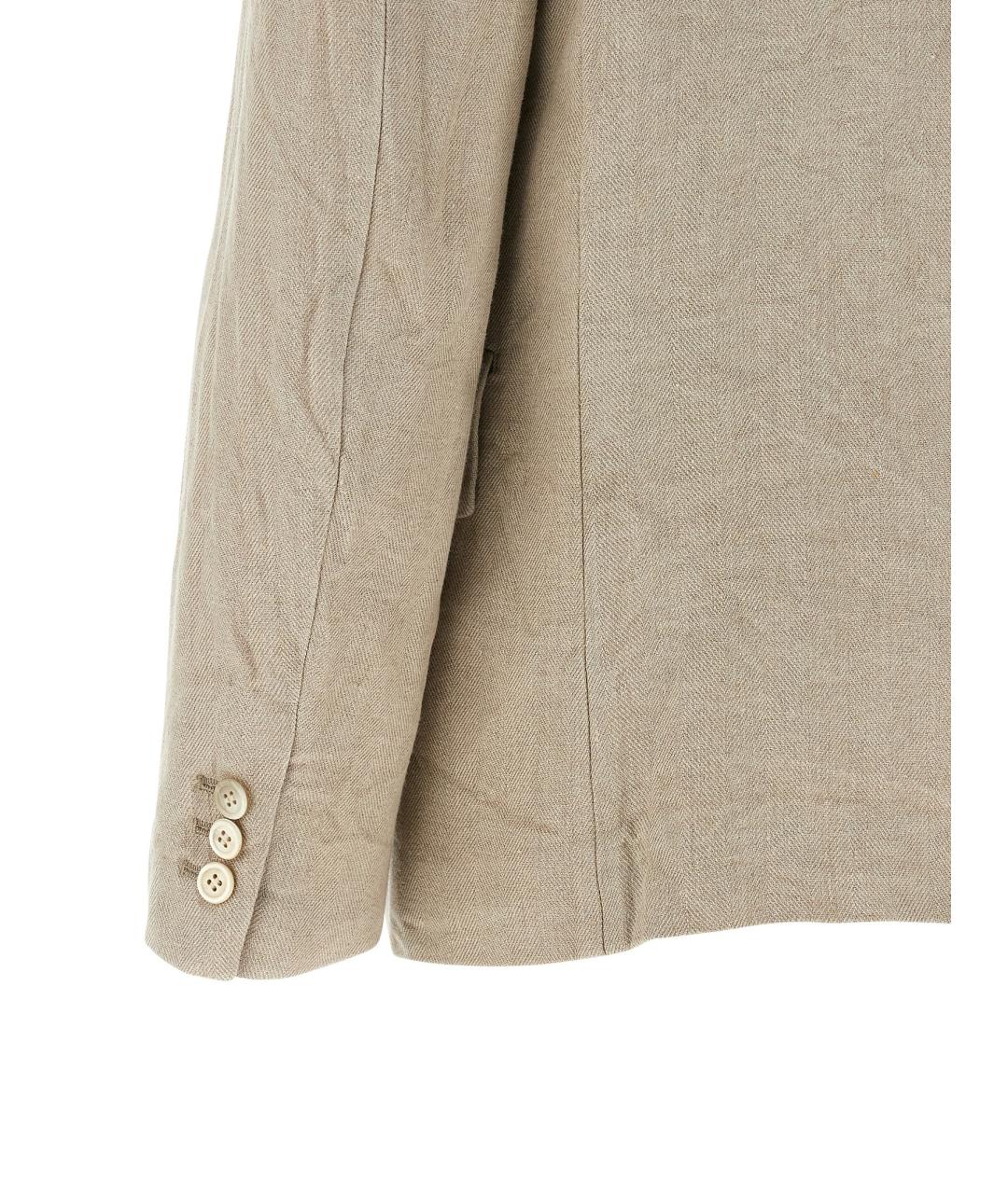 COMME DES GARÇONS Бежевый льняной жакет/пиджак, фото 4
