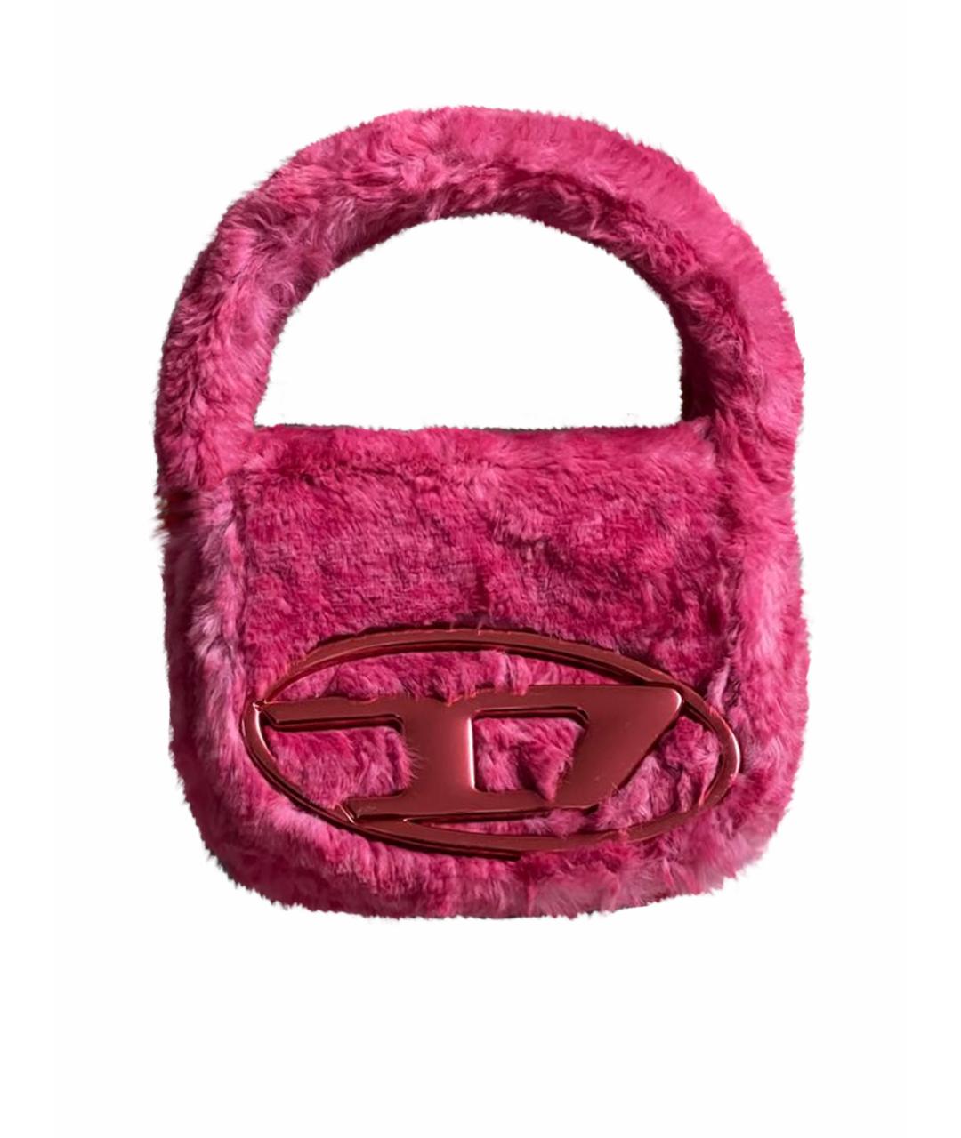 DIESEL Розовая меховая сумка через плечо, фото 1