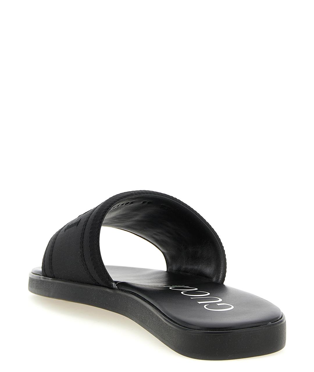 GUCCI Черные синтетические шлепанцы, фото 3