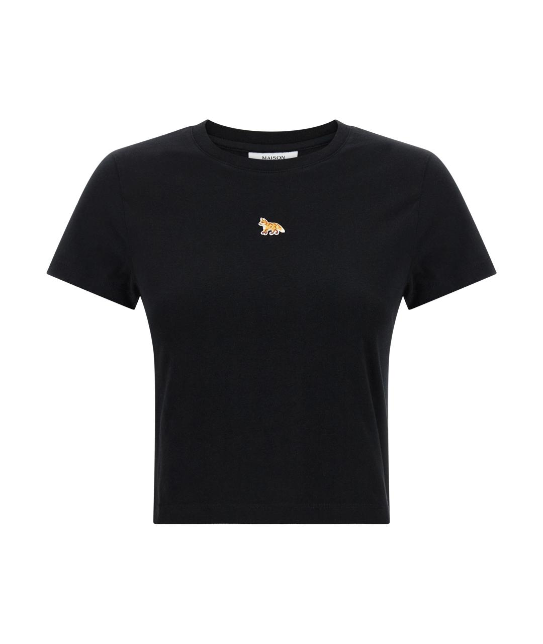 MAISON KITSUNE Черная хлопковая футболка, фото 1