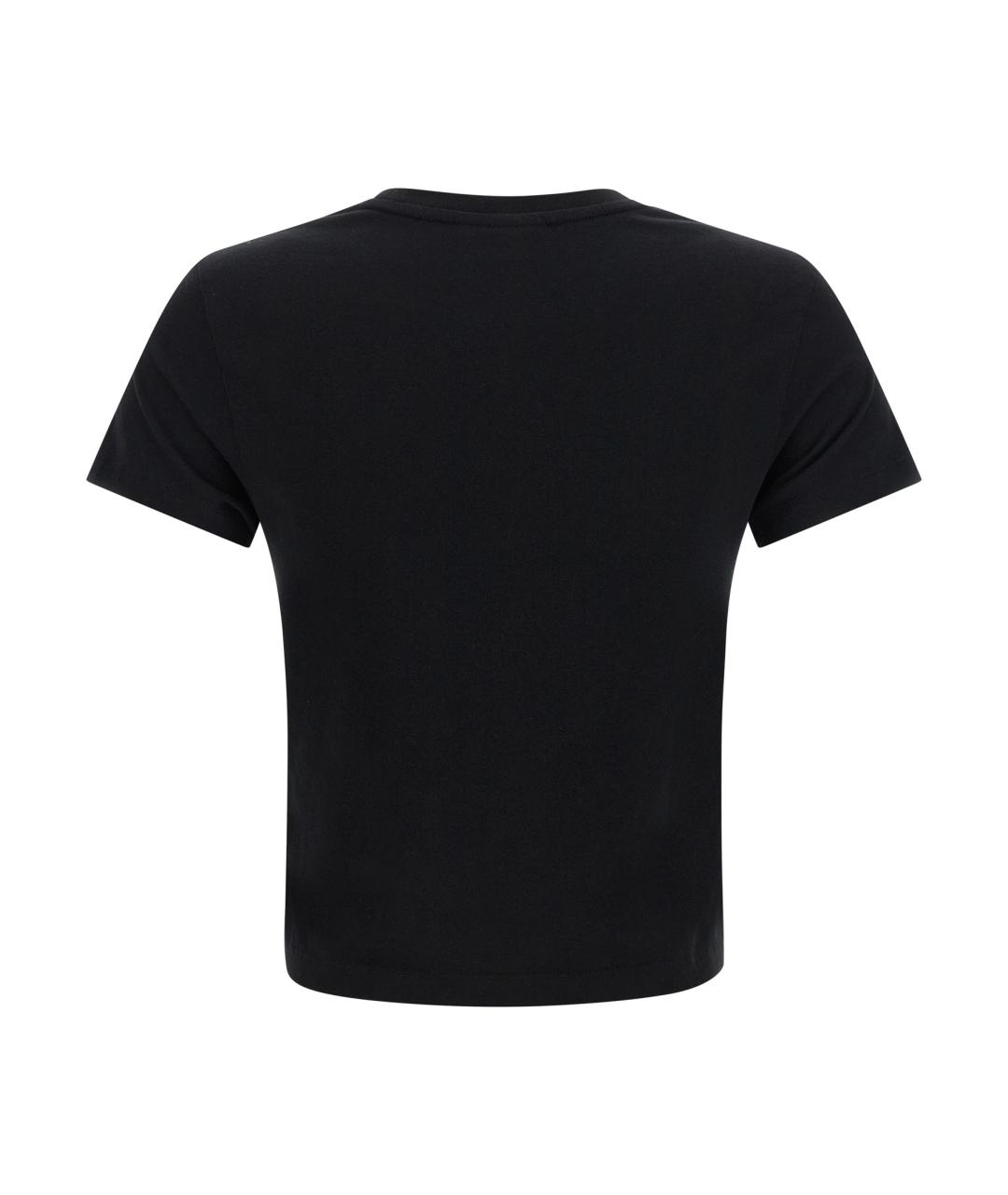 MAISON KITSUNE Черная хлопковая футболка, фото 2