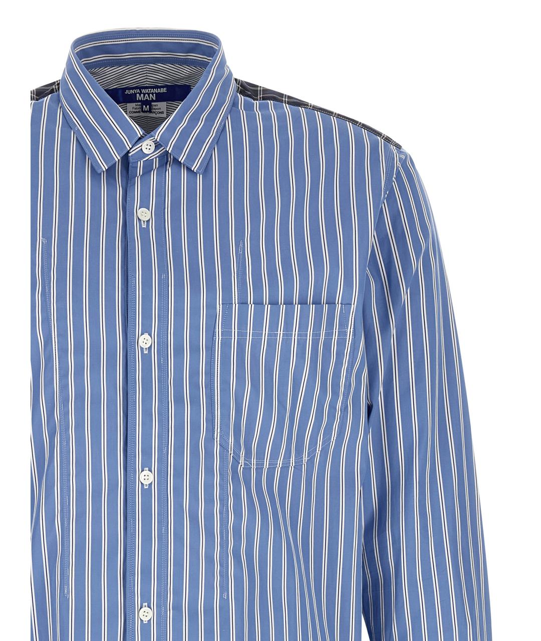 JUNYA WATANABE Синяя хлопковая кэжуал рубашка, фото 3