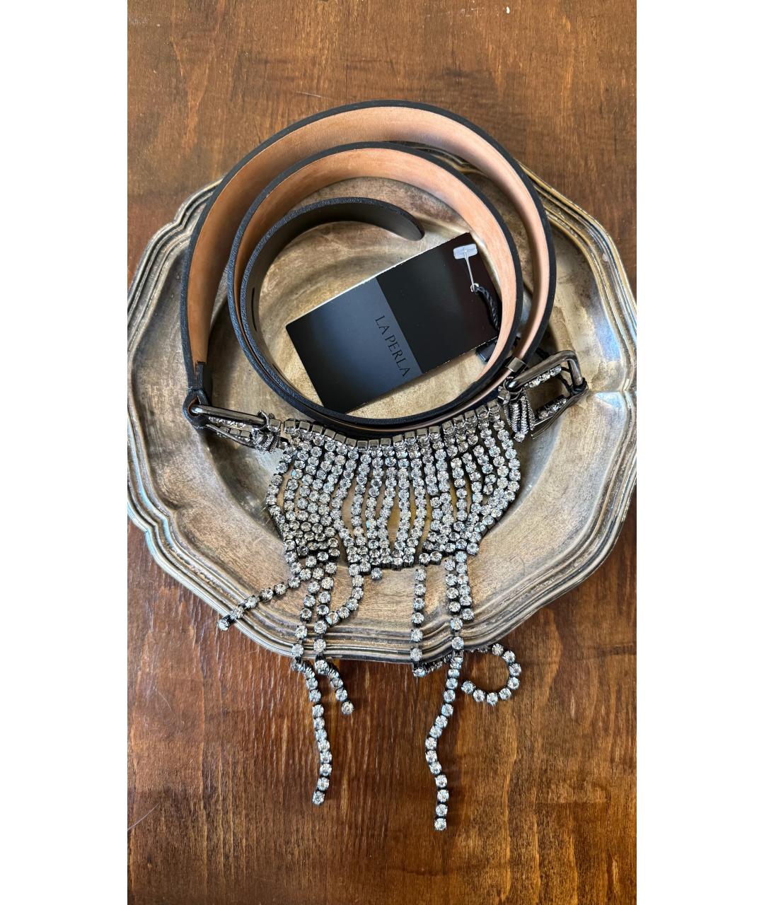 LA PERLA Черный кожаный ремень, фото 4