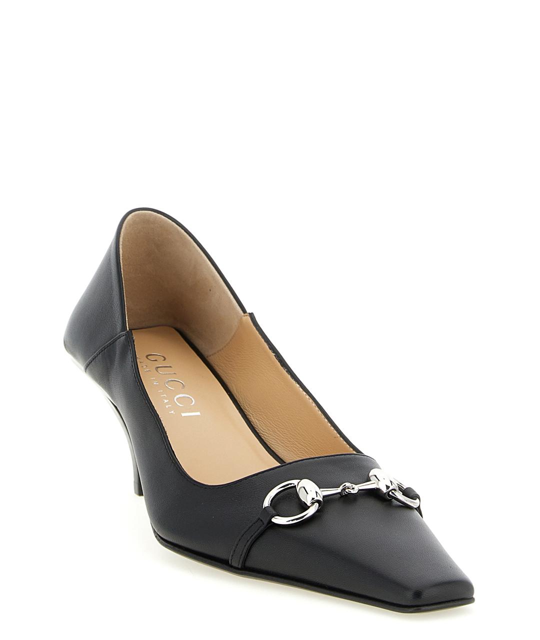 GUCCI Черные кожаные туфли, фото 2