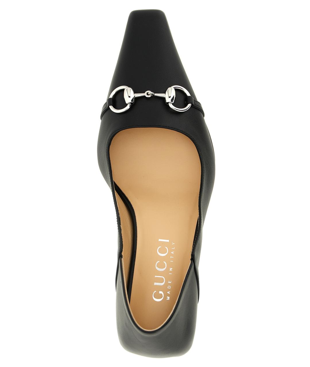 GUCCI Черные кожаные туфли, фото 4