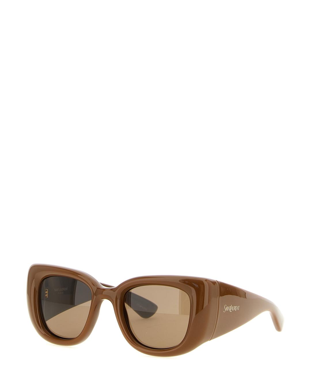 SAINT LAURENT Коричневые солнцезащитные очки, фото 3