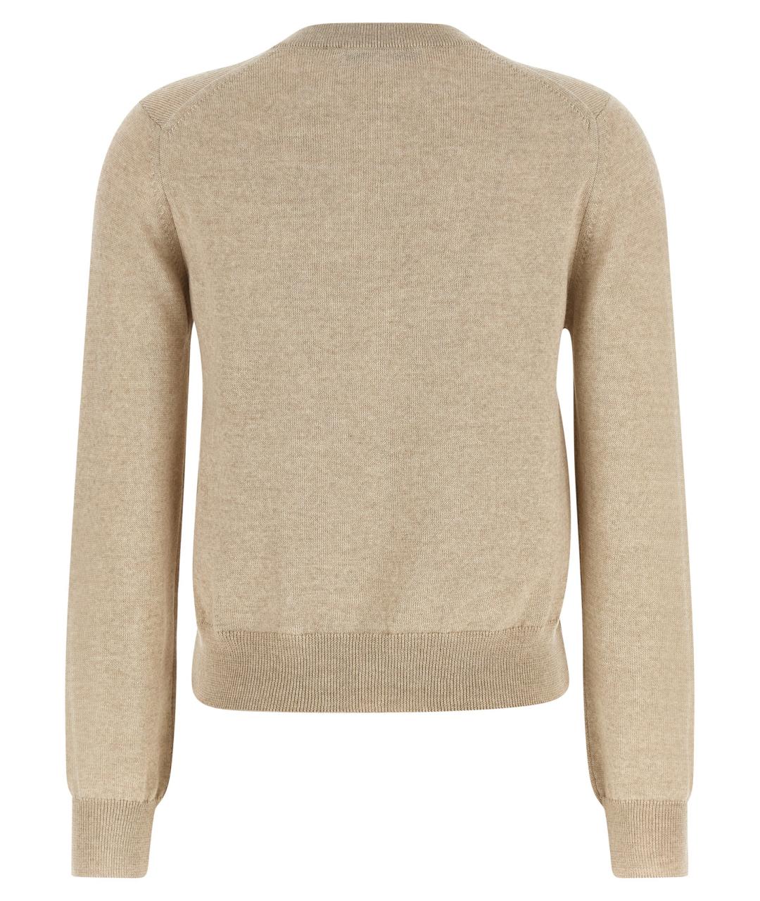 MAISON KITSUNE Бежевый шерстяной кардиган, фото 2