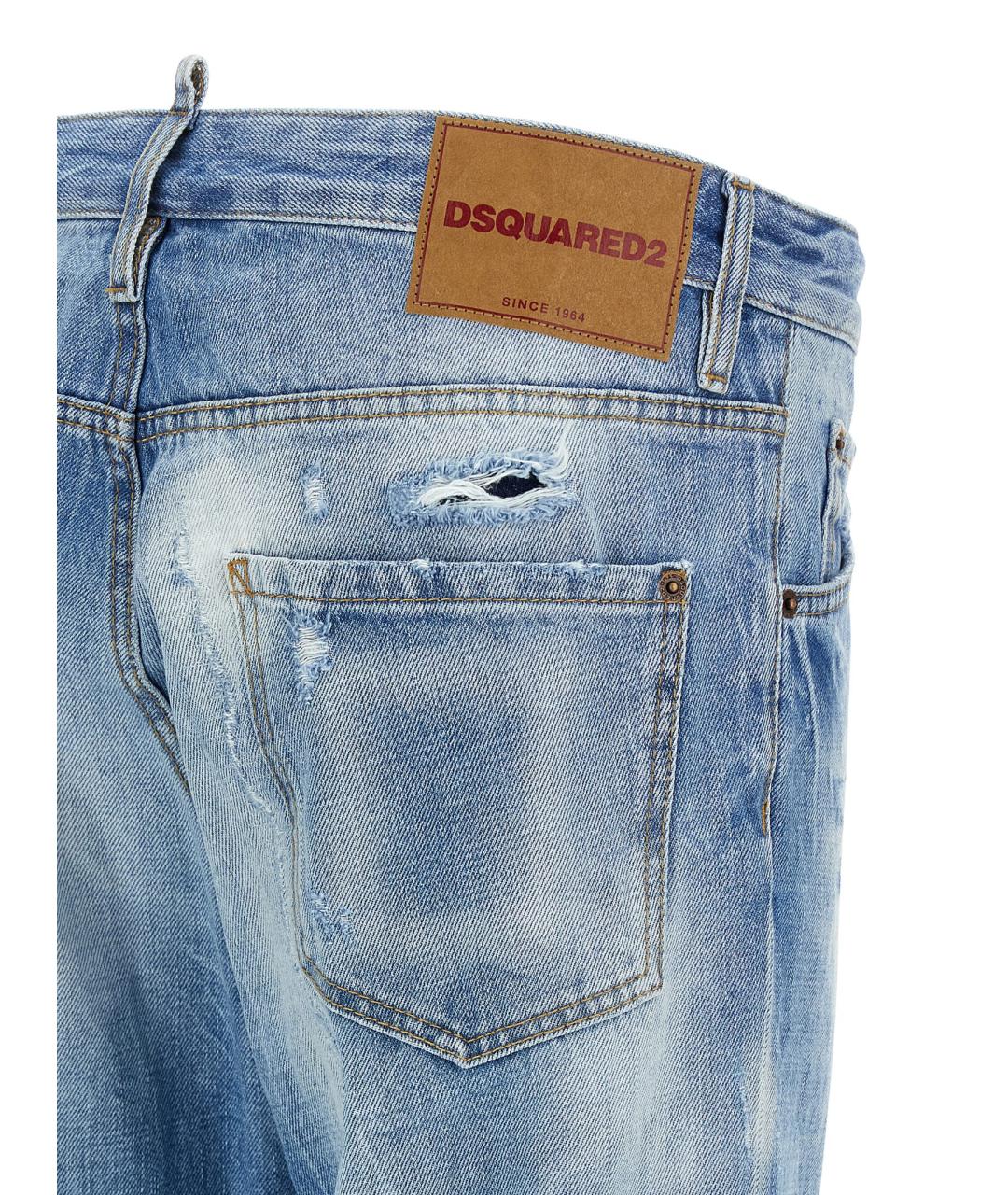 DSQUARED2 Голубые хлопковые джинсы скинни, фото 4