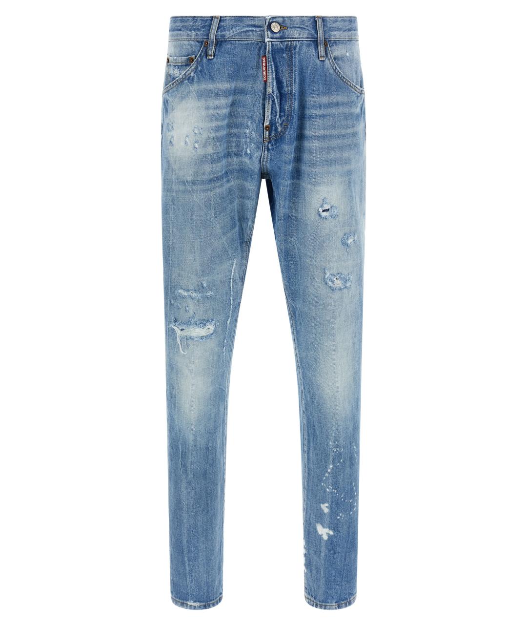 DSQUARED2 Голубые хлопковые джинсы скинни, фото 1