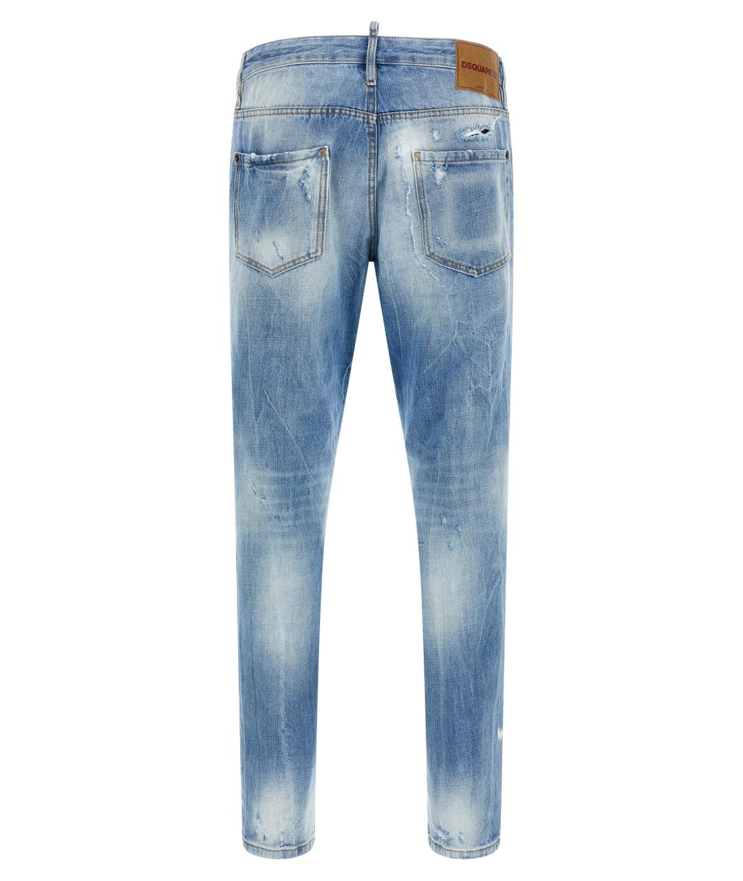 DSQUARED2 Голубые хлопковые джинсы скинни, фото 2