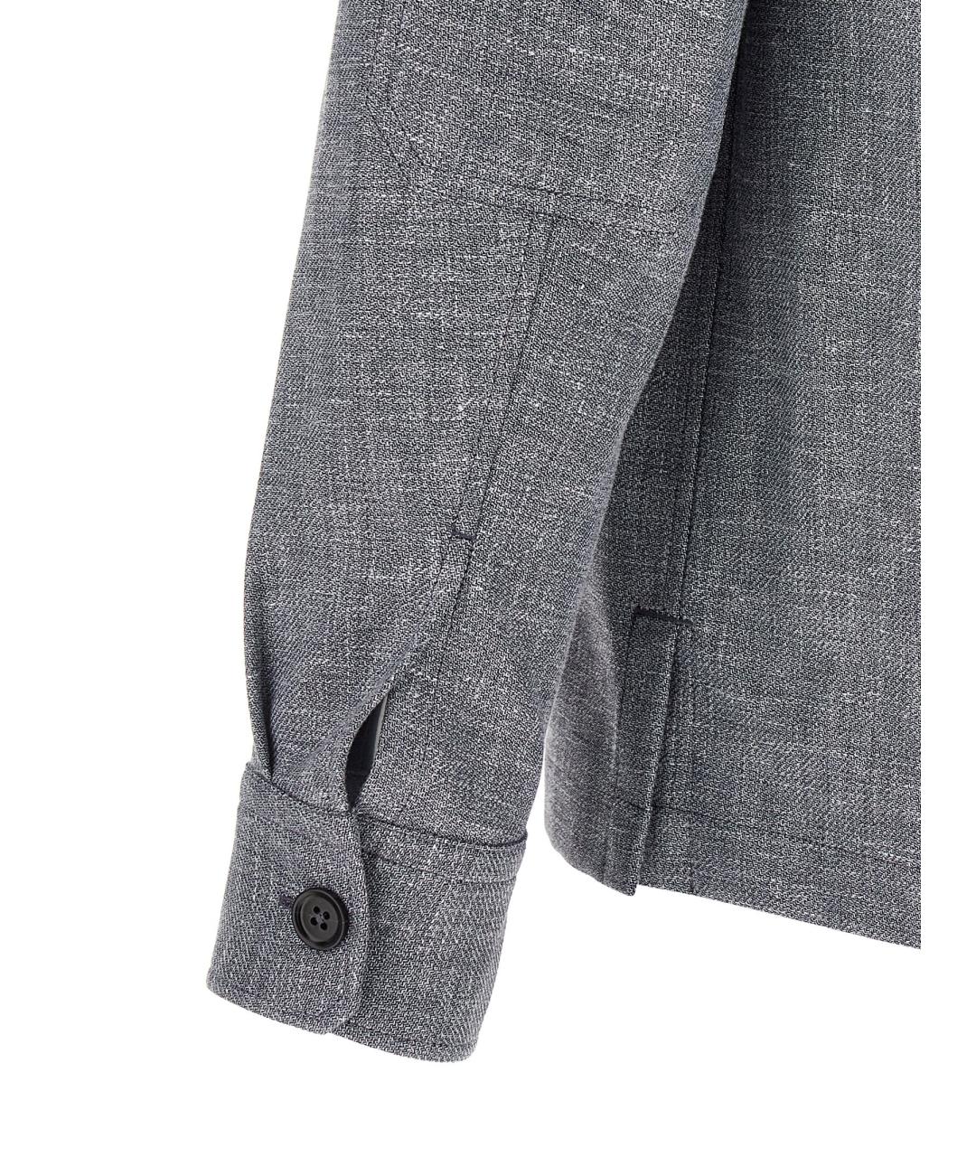 ZEGNA Синяя шерстяная кэжуал рубашка, фото 4