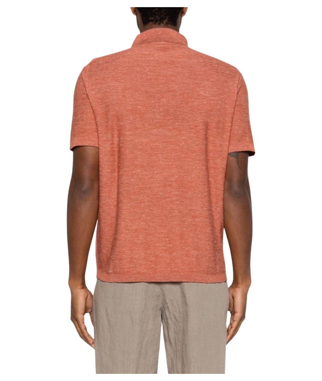 BRIONI Оранжевое поло с коротким рукавом, фото 5