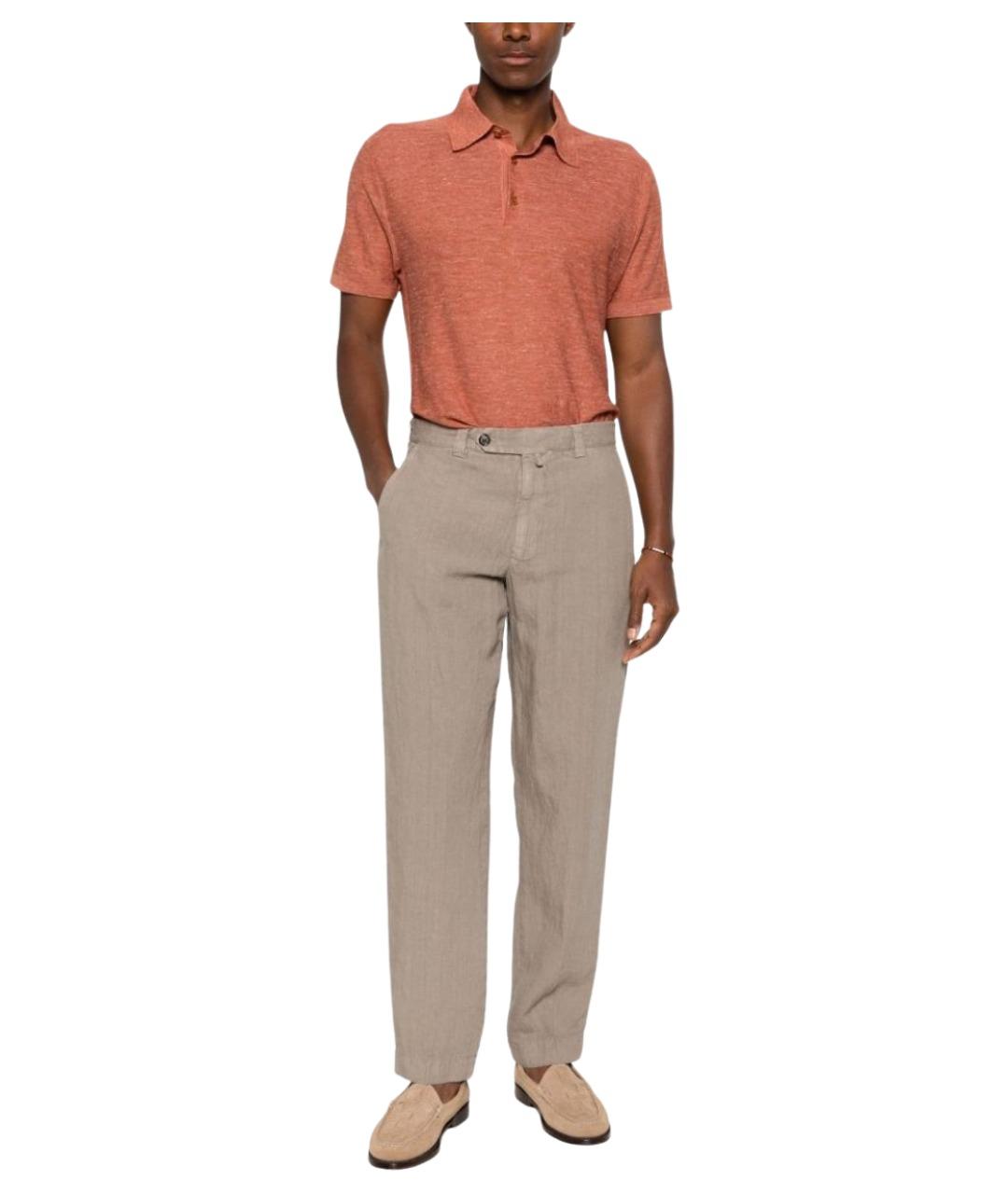 BRIONI Оранжевое поло с коротким рукавом, фото 2