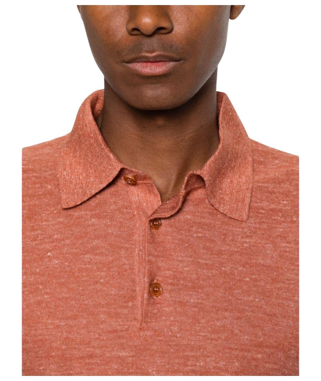 BRIONI Оранжевое поло с коротким рукавом, фото 3