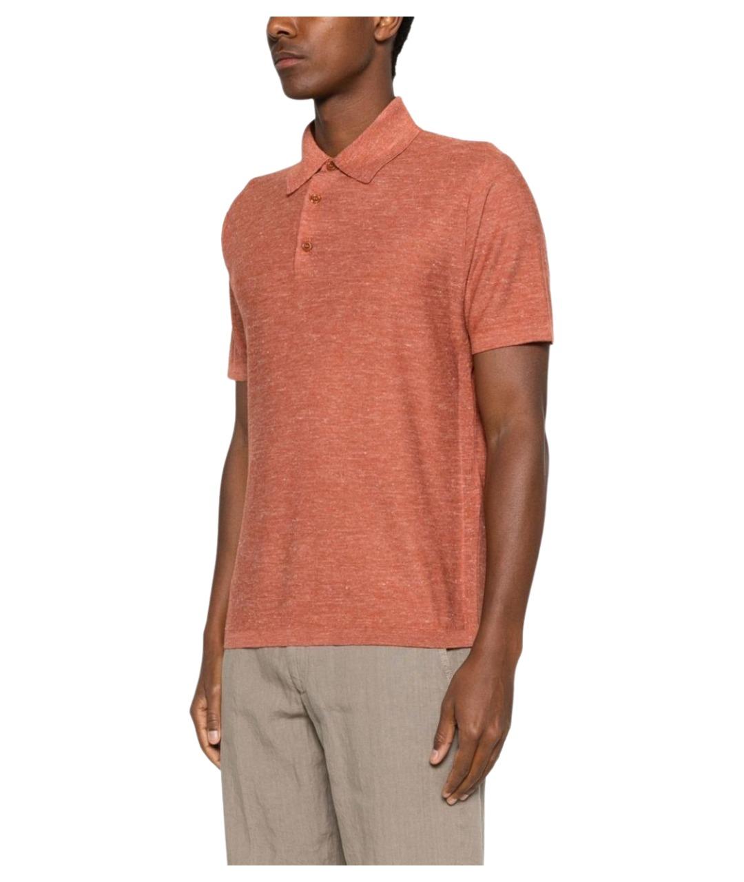 BRIONI Оранжевое поло с коротким рукавом, фото 4