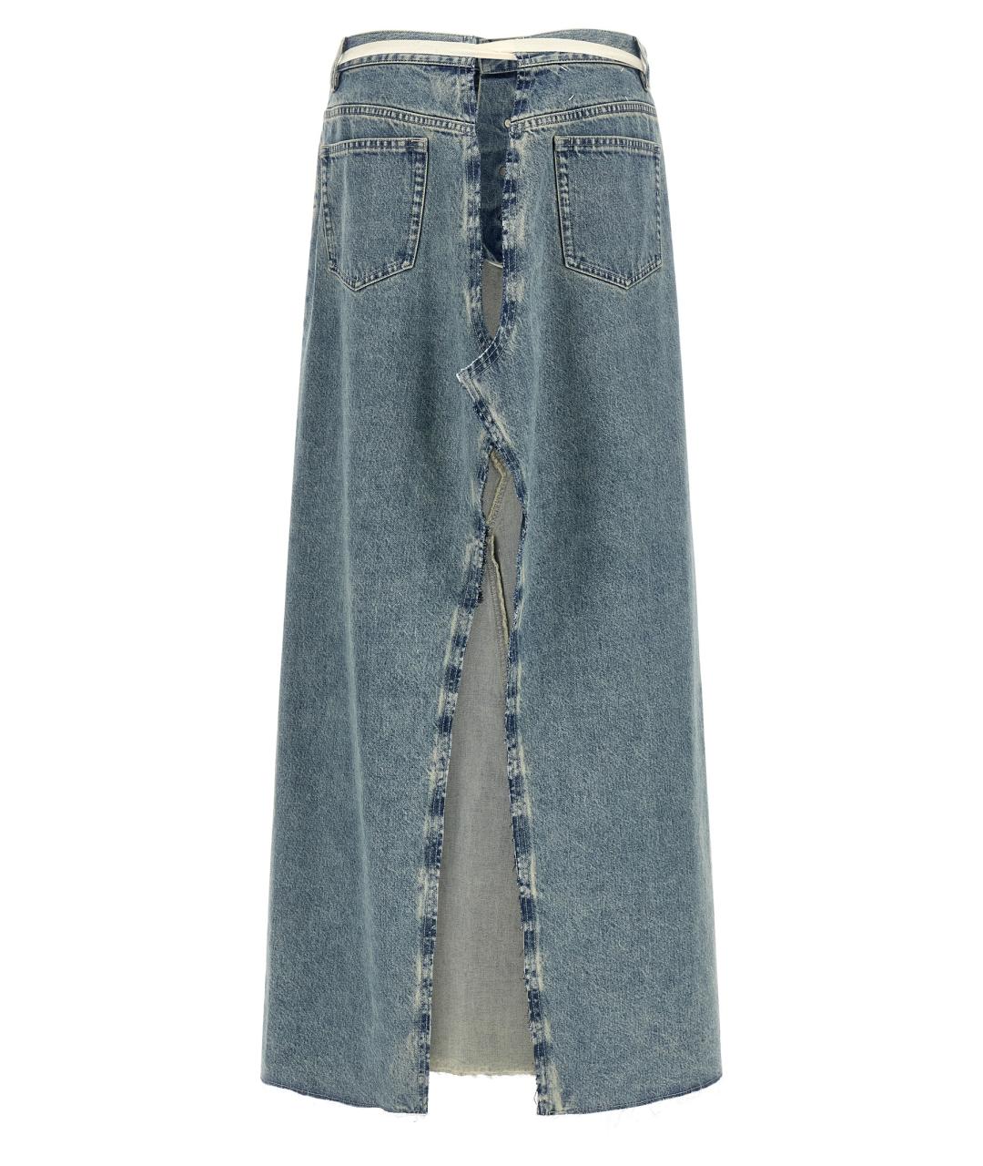 MAISON MARGIELA Голубая хлопковая юбка макси, фото 2