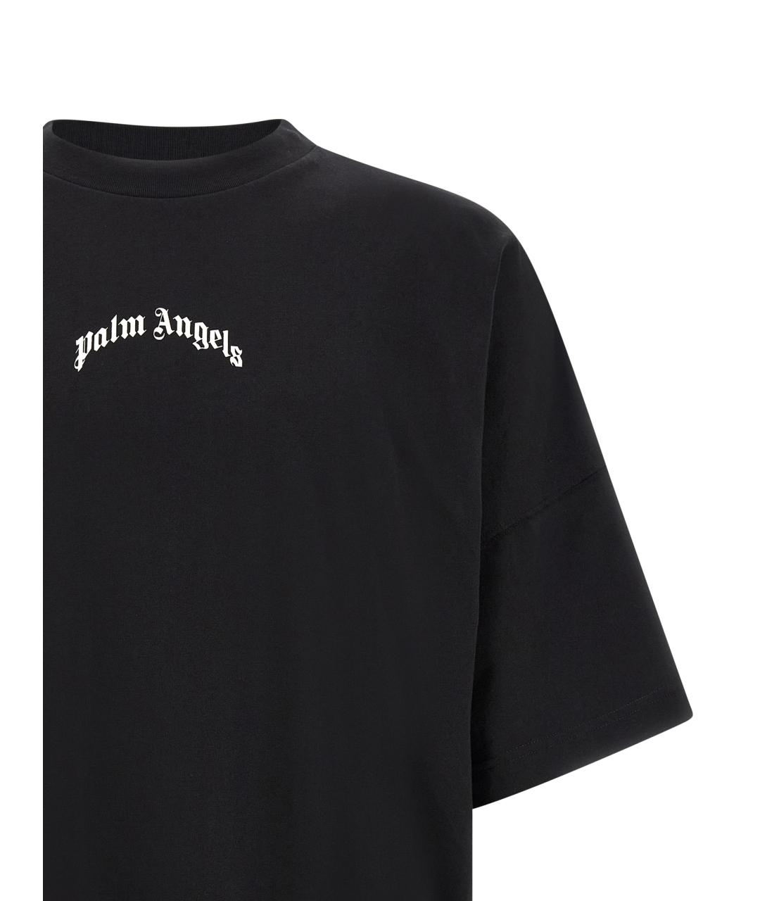 PALM ANGELS Черная хлопковая футболка, фото 3
