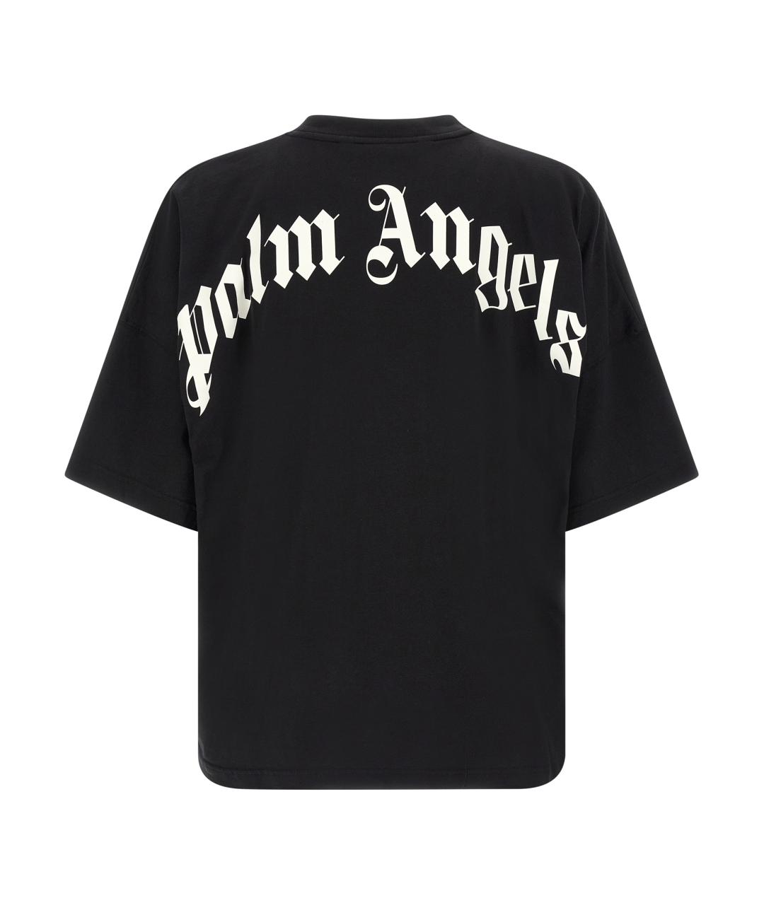 PALM ANGELS Черная хлопковая футболка, фото 2