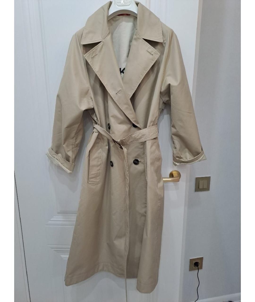 WEEKEND MAX MARA Бежевый хлопковый тренч/плащ, фото 2