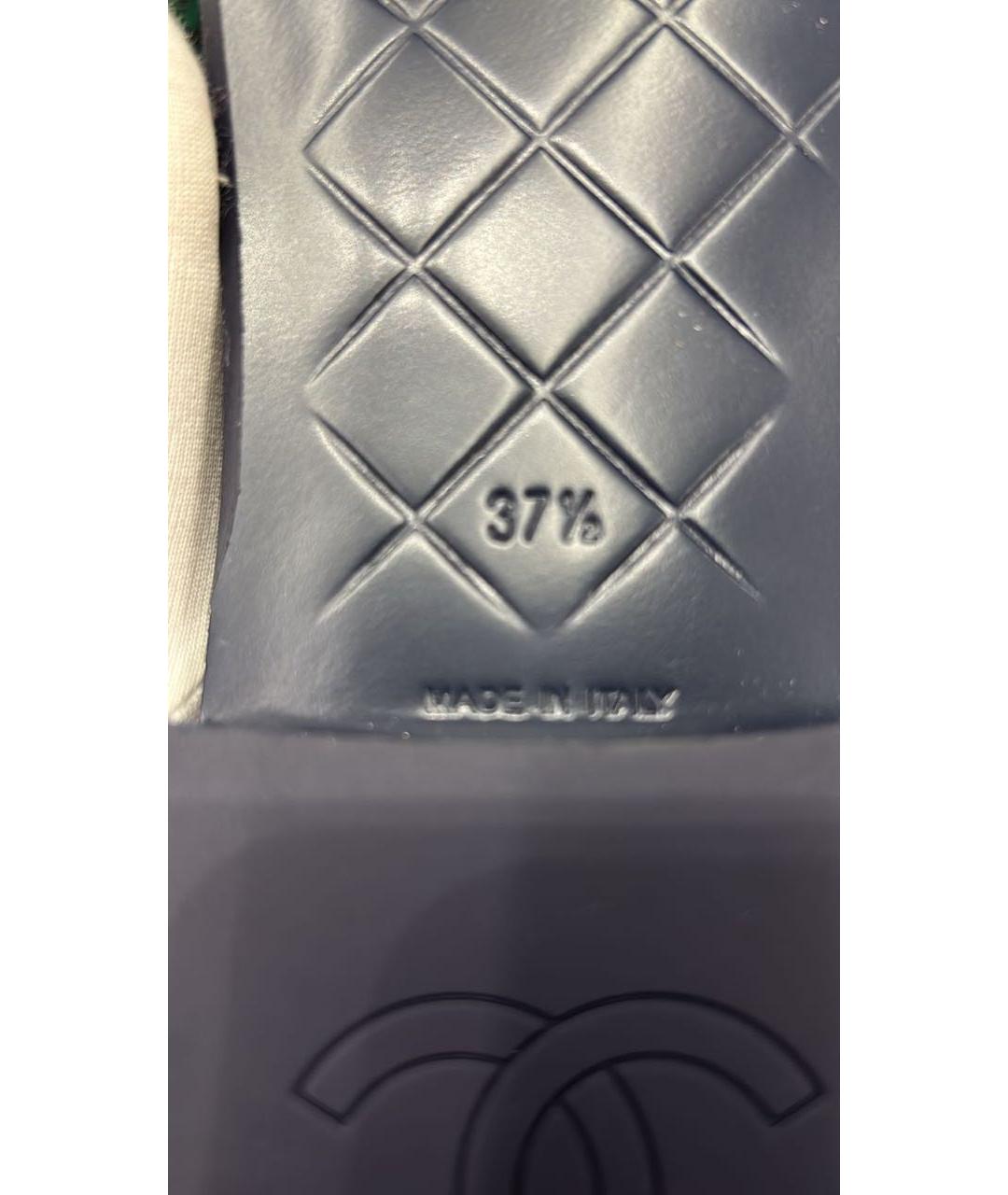 CHANEL Темно-синие кожаные лоферы, фото 4