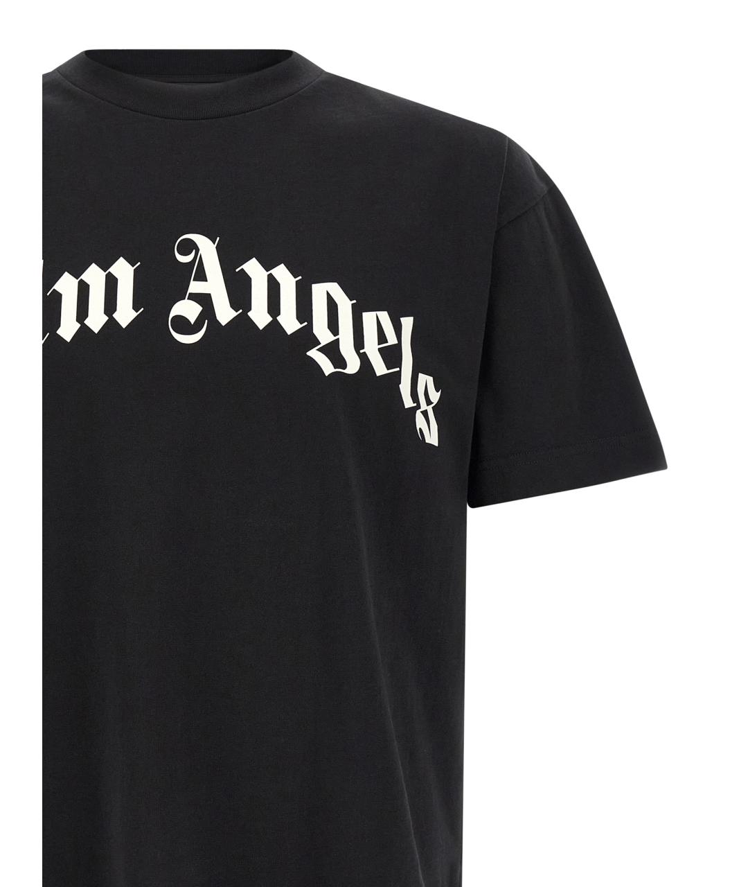 PALM ANGELS Черная хлопковая футболка, фото 3