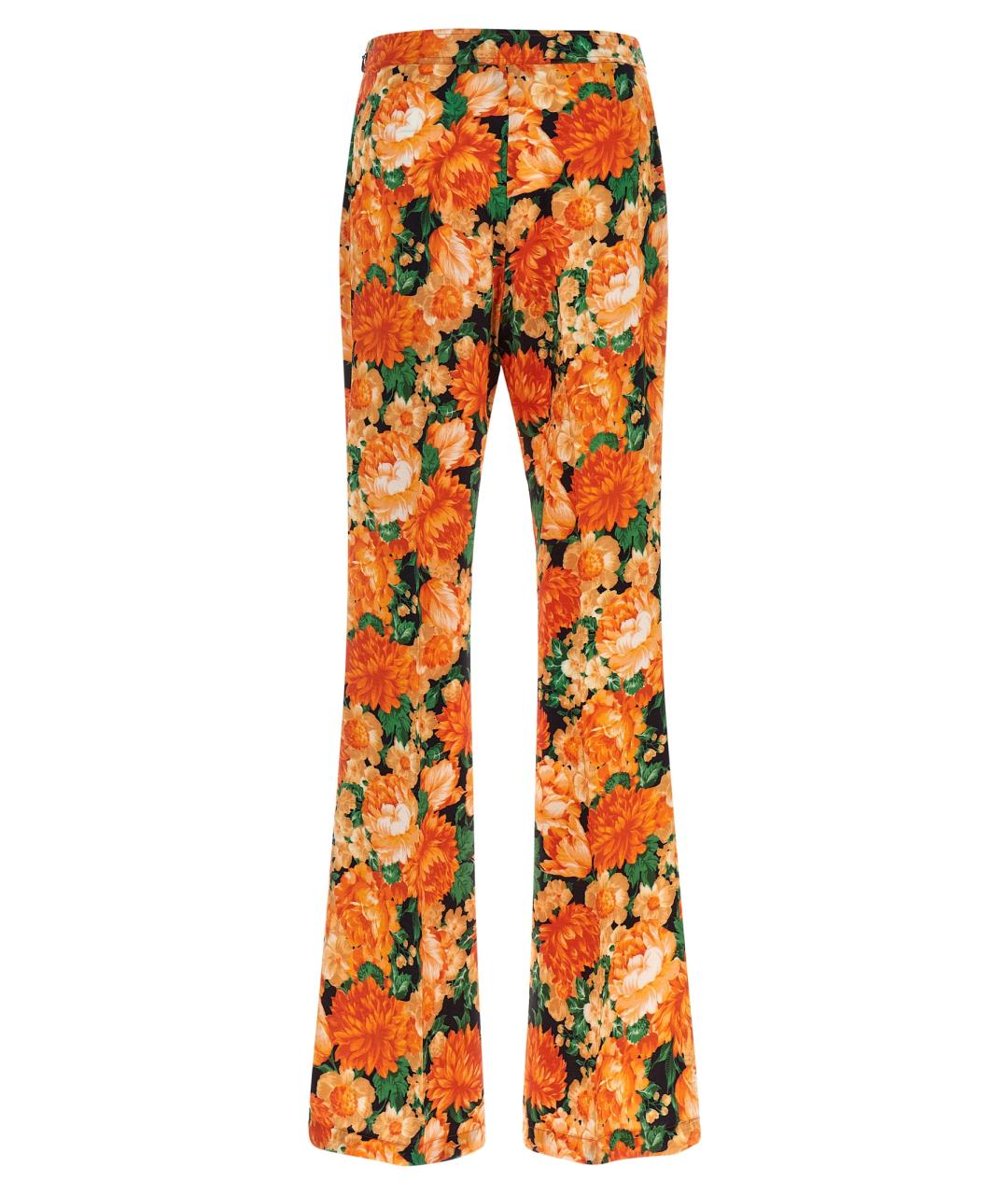 PINKO Оранжевое вискозные прямые брюки, фото 2