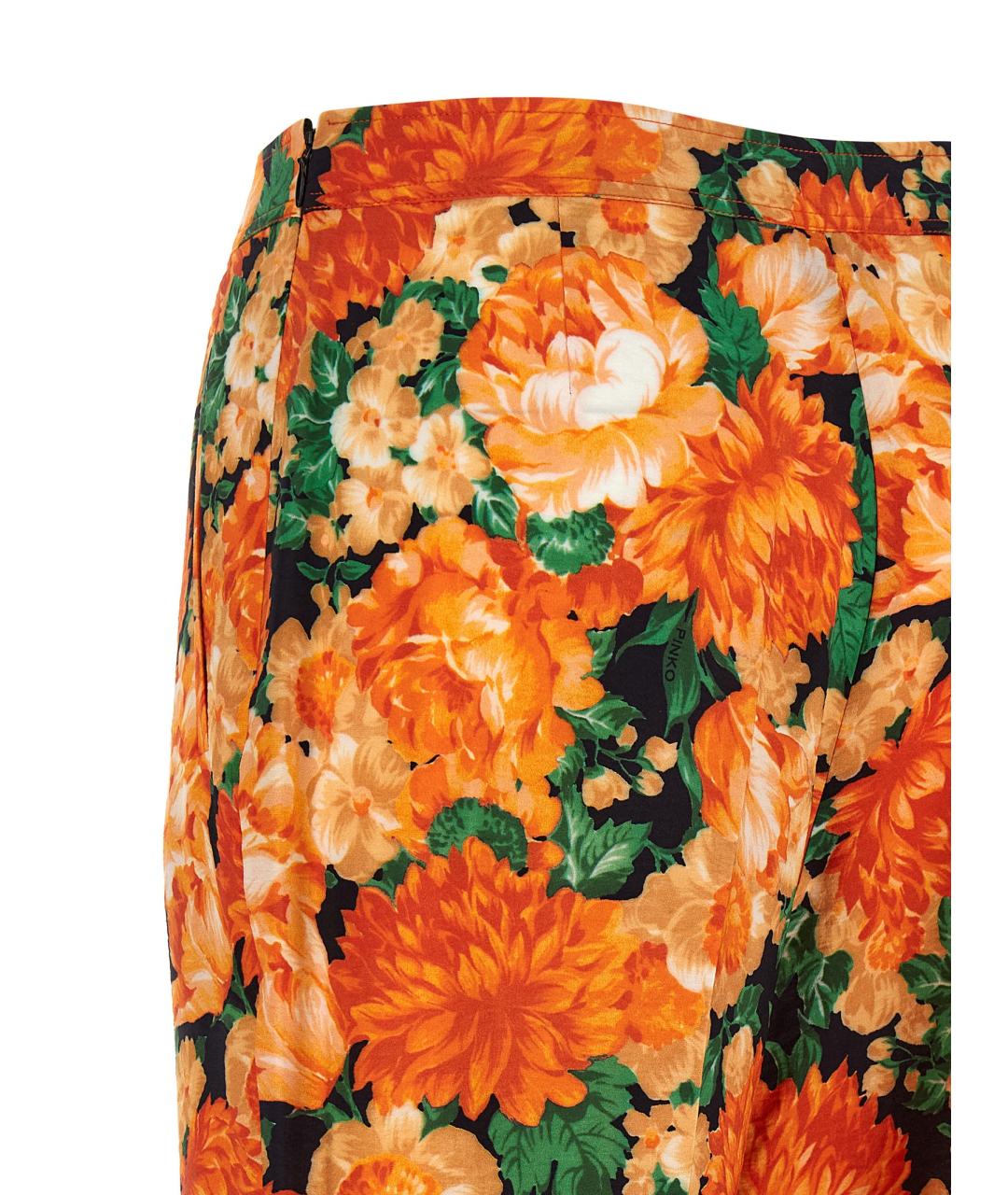 PINKO Оранжевое вискозные прямые брюки, фото 4