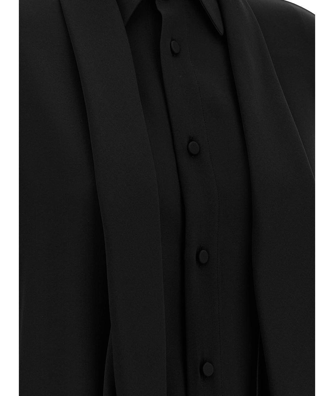 BALENCIAGA Черная шелковая блузы, фото 5