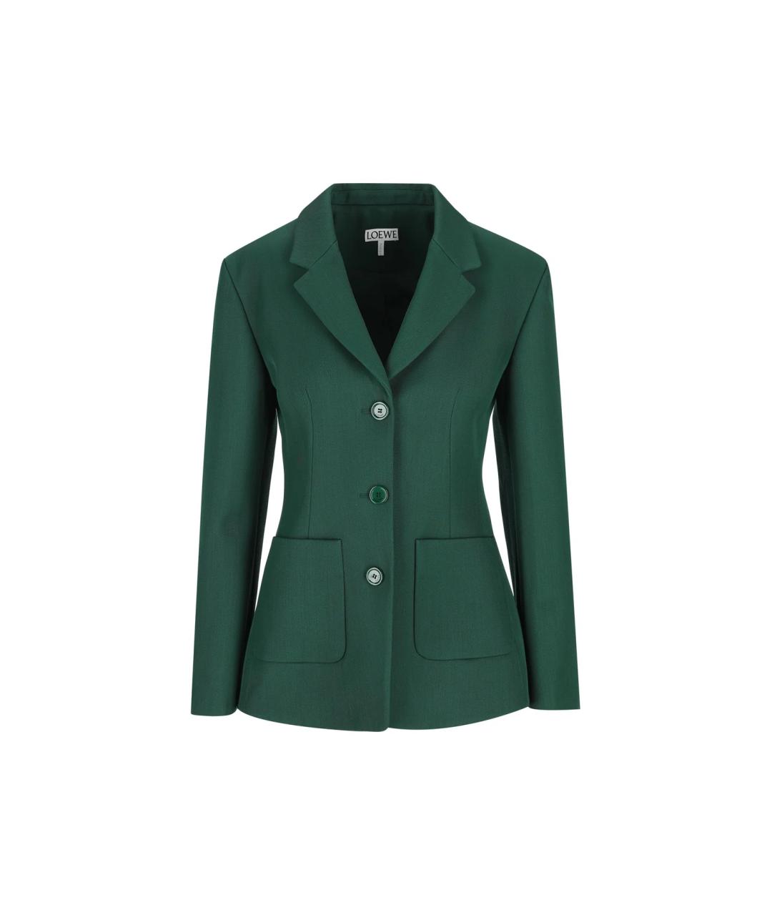 LOEWE Зеленый шерстяной жакет/пиджак, фото 1