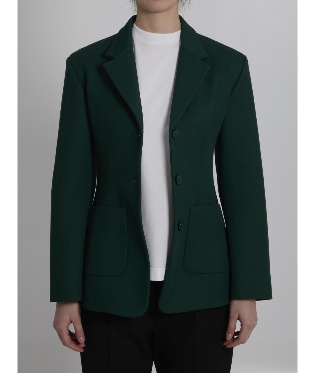 LOEWE Зеленый шерстяной жакет/пиджак, фото 2