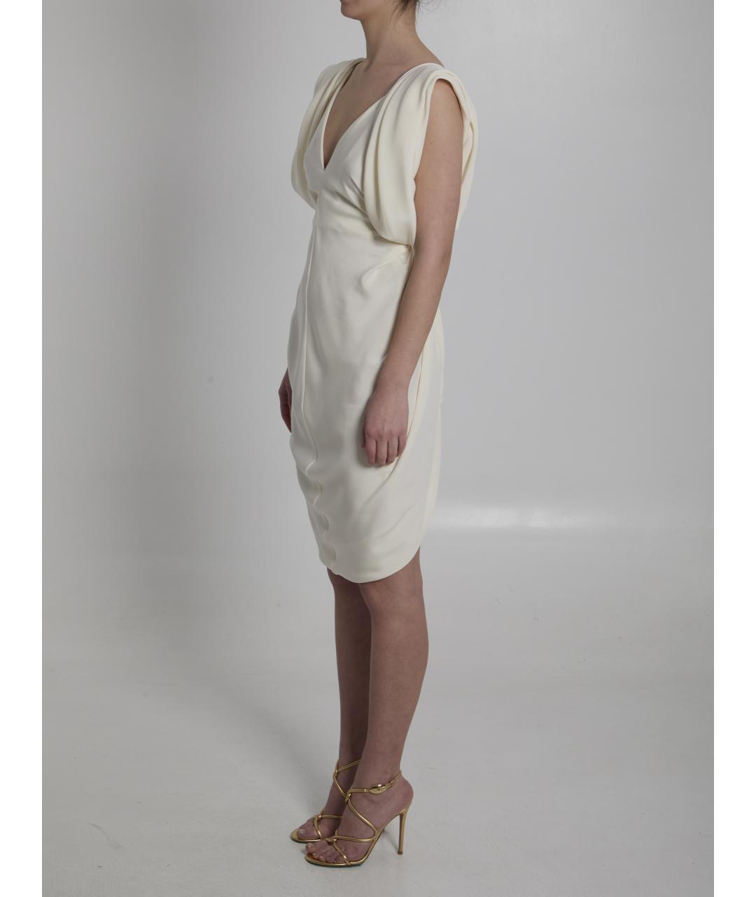 VERSACE Бежевое шелковое повседневное платье, фото 2