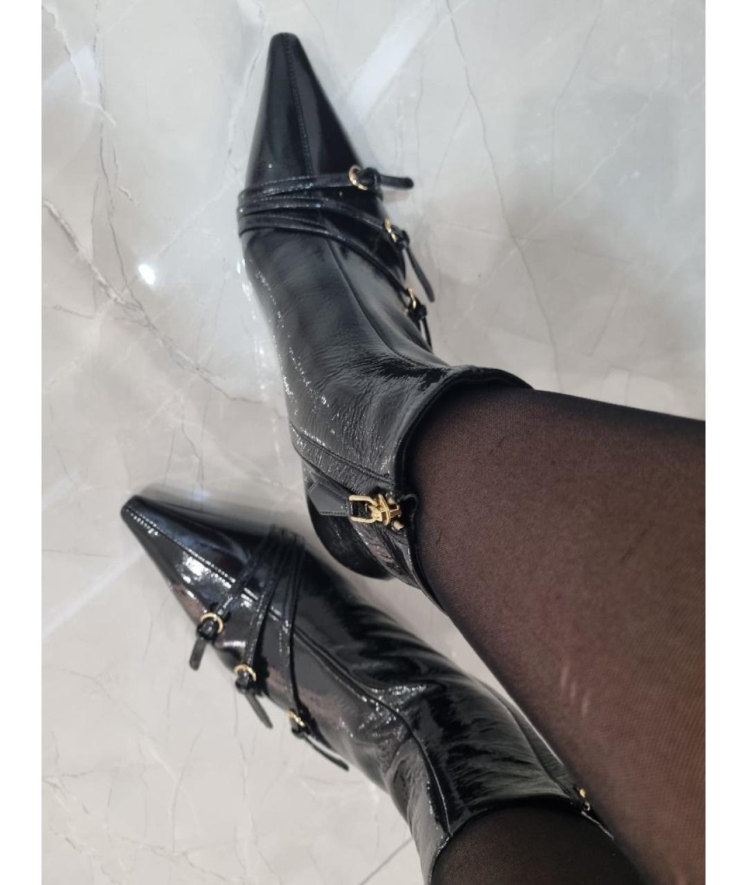 MIU MIU Черные ботильоны из лакированной кожи, фото 6