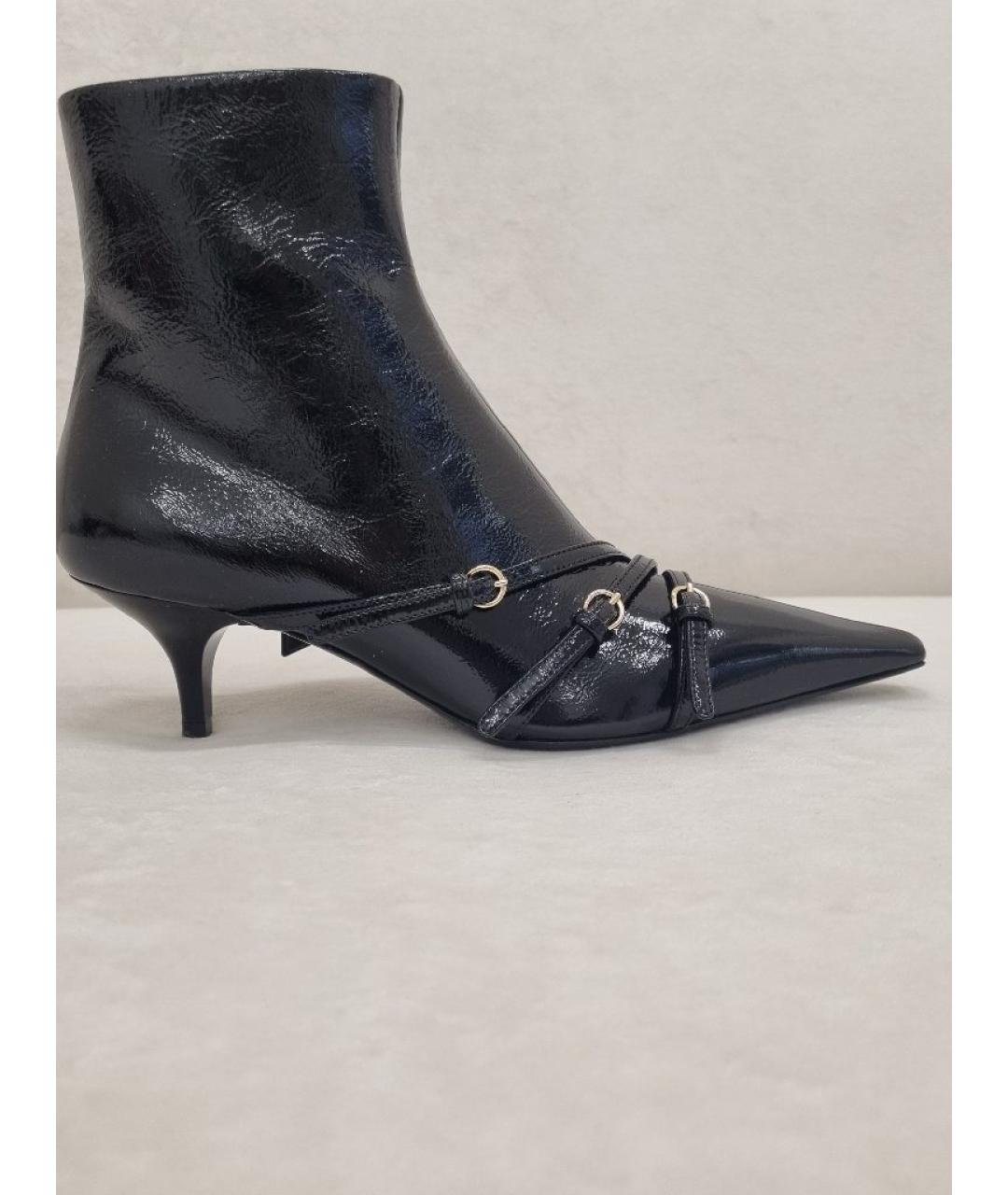 MIU MIU Черные ботильоны из лакированной кожи, фото 9