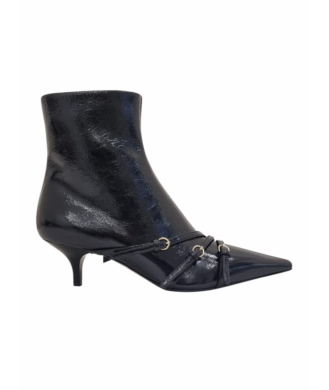 MIU MIU Черные ботильоны из лакированной кожи, фото 1