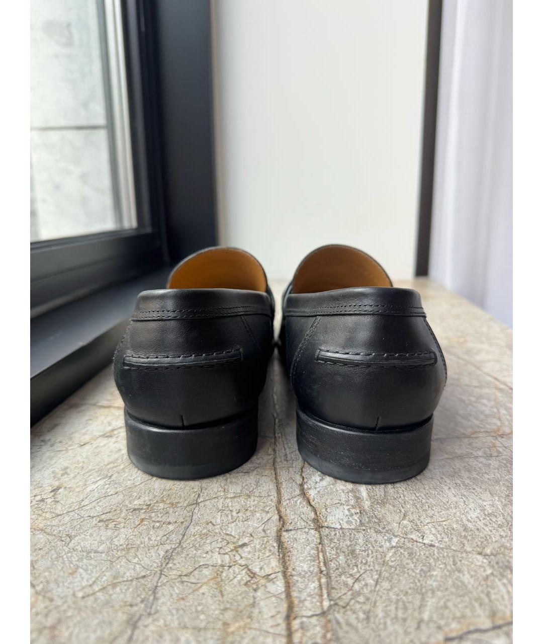 HERMES Черные кожаные лоферы, фото 4