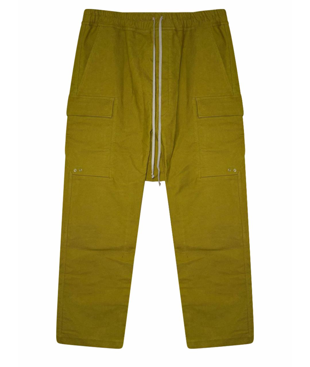 RICK OWENS Желтые повседневные брюки, фото 1