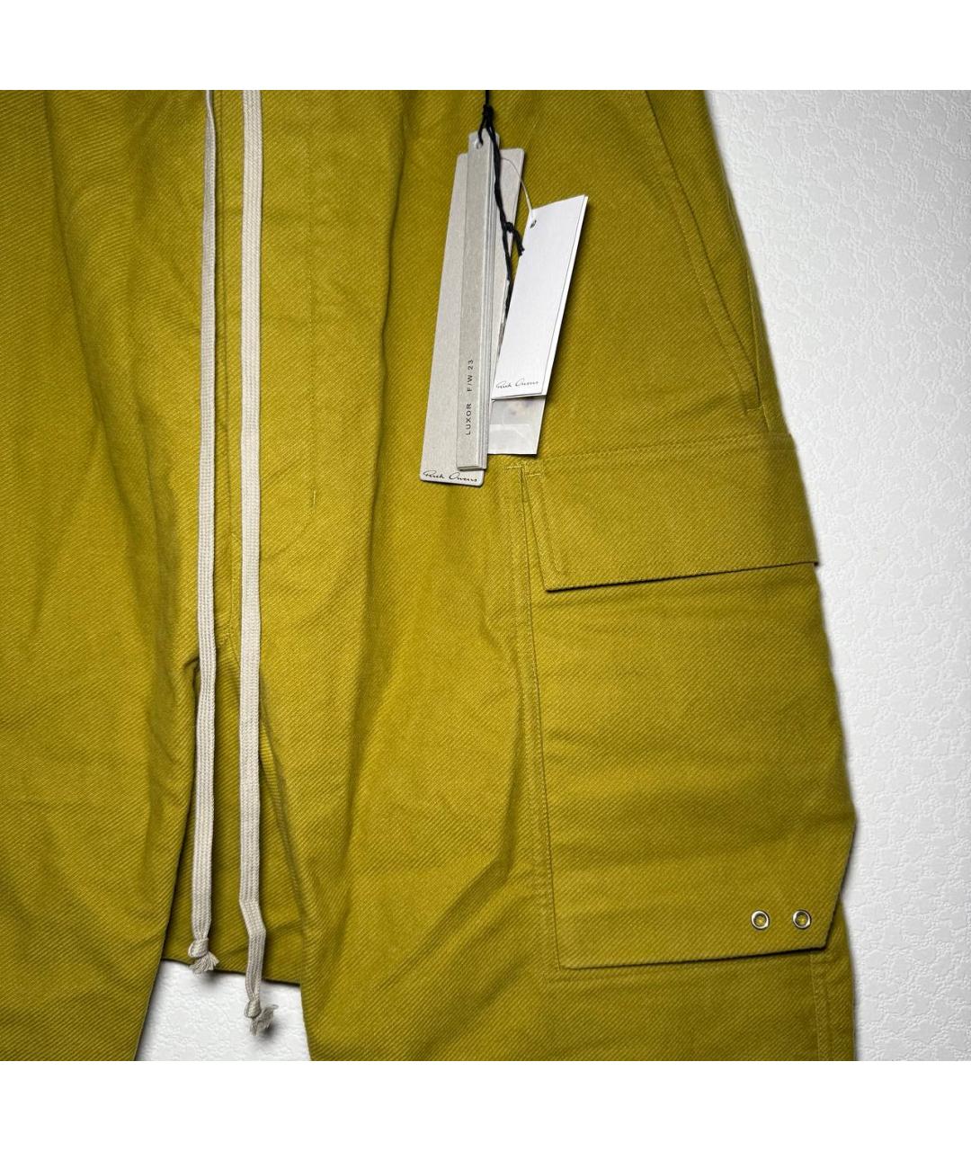 RICK OWENS Желтые повседневные брюки, фото 3