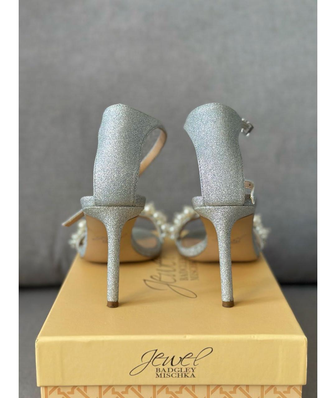 BADGLEY MISCHKA Серебряные босоножки, фото 5