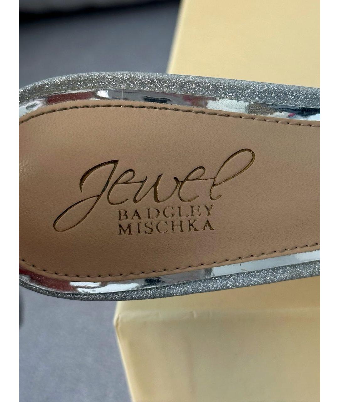 BADGLEY MISCHKA Серебряные босоножки, фото 7