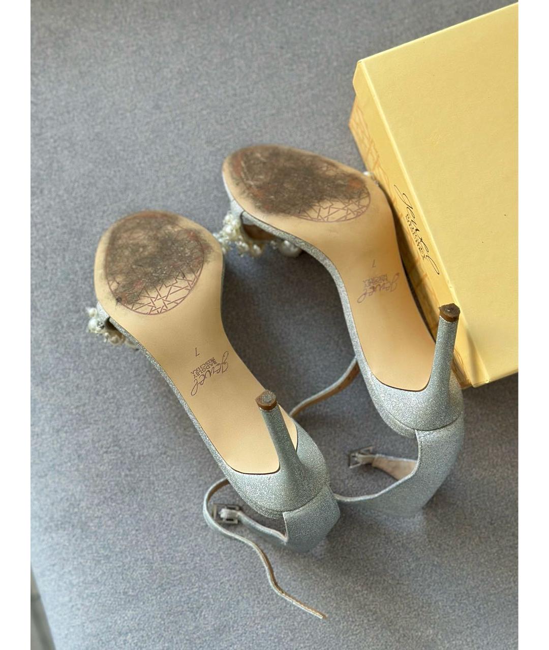 BADGLEY MISCHKA Серебряные босоножки, фото 8