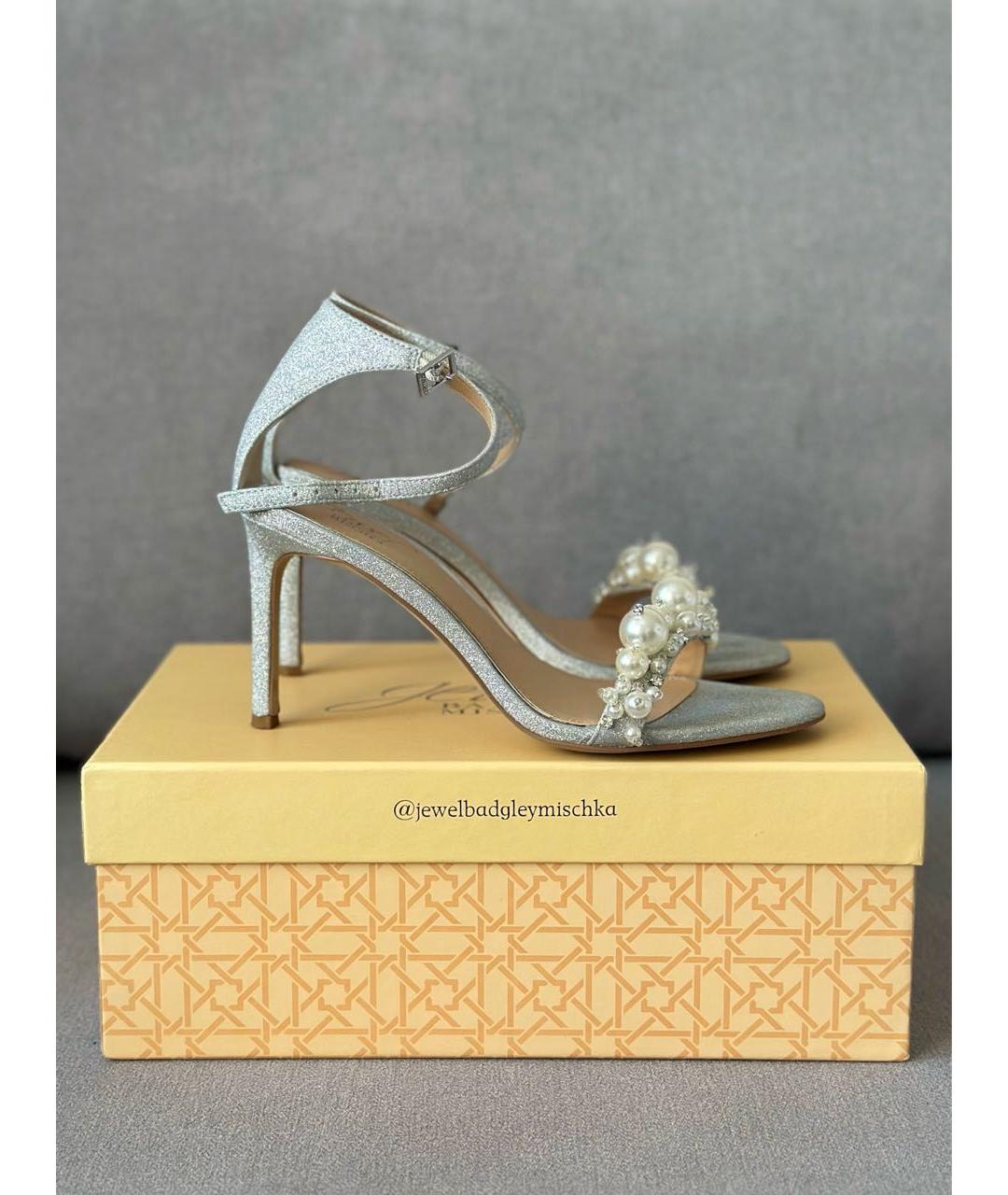 BADGLEY MISCHKA Серебряные босоножки, фото 3